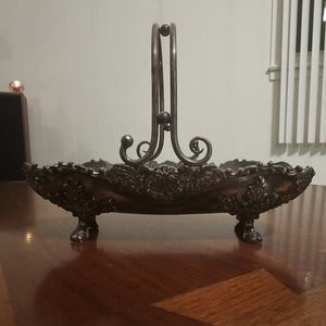 Antique EG Webster Silver plate relish dish